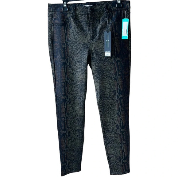 Liverpool New with Tag Jacqueline Skinny Cooper/Black Python Pants sz 10/30 - Picture 1 of 12